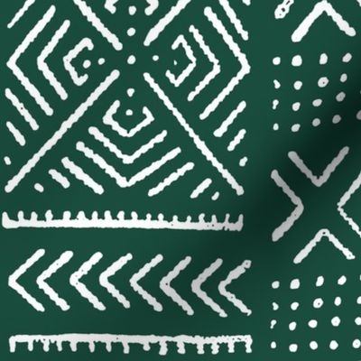 Line Mud Cloth - Brunswick Green // Large