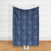 Line Mud Cloth on Navy // Large