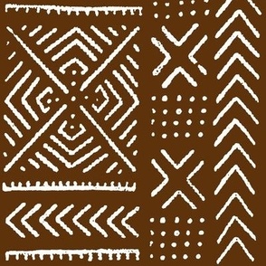 Line Mud Cloth on Brown // Small