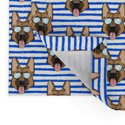 German Shepherd (blue stripes with glasses)