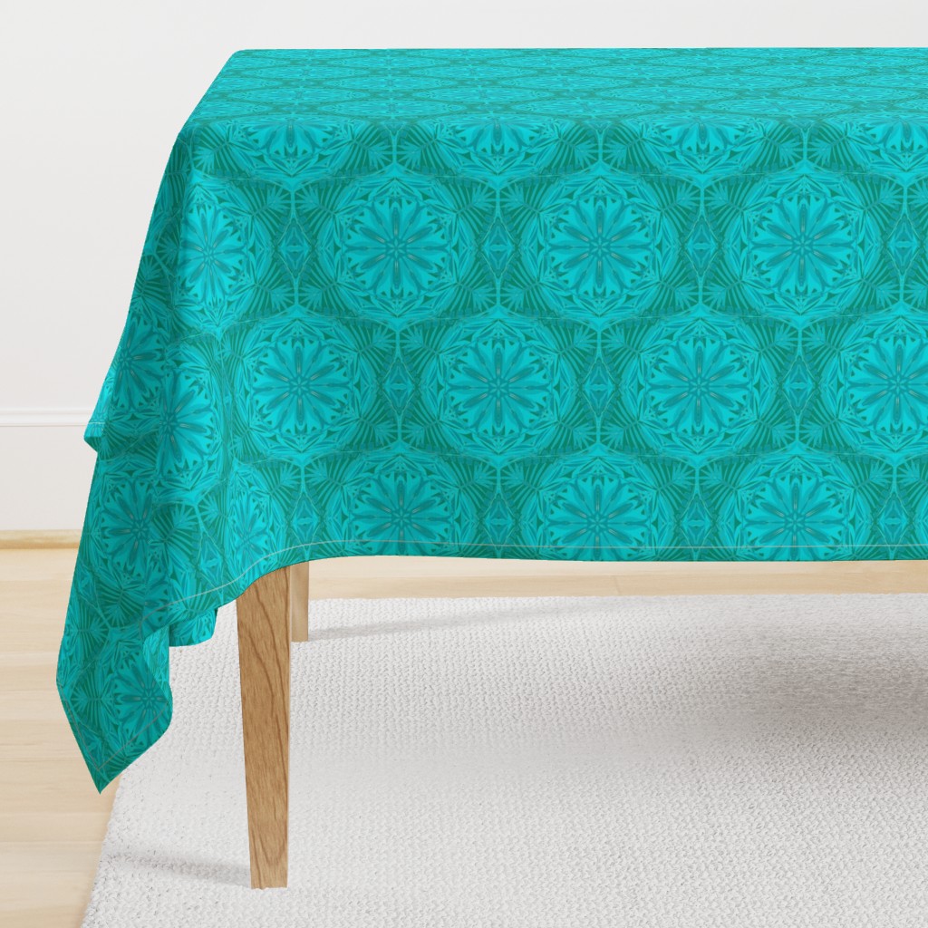 Pearly Aqua Lace on Turquoise - Extra Large Scale