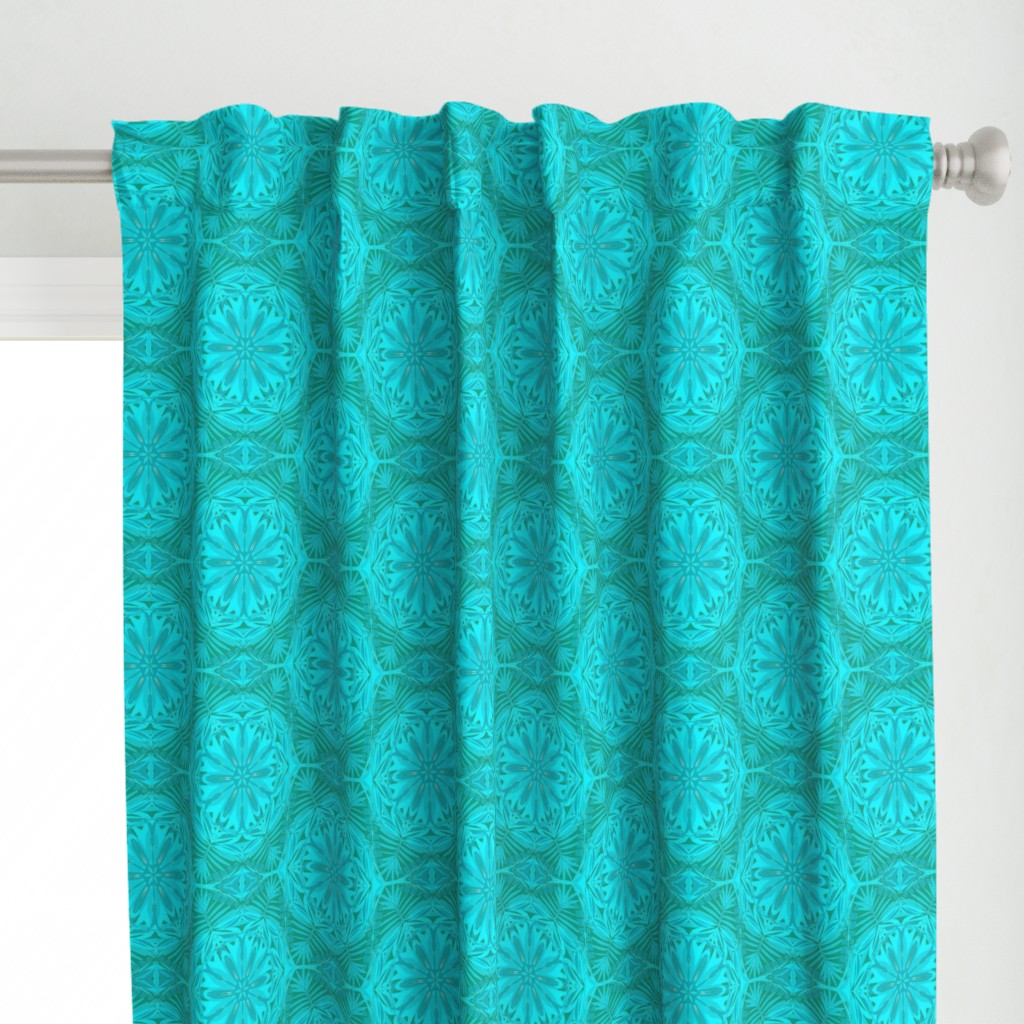 Pearly Aqua Lace on Turquoise - Extra Large Scale