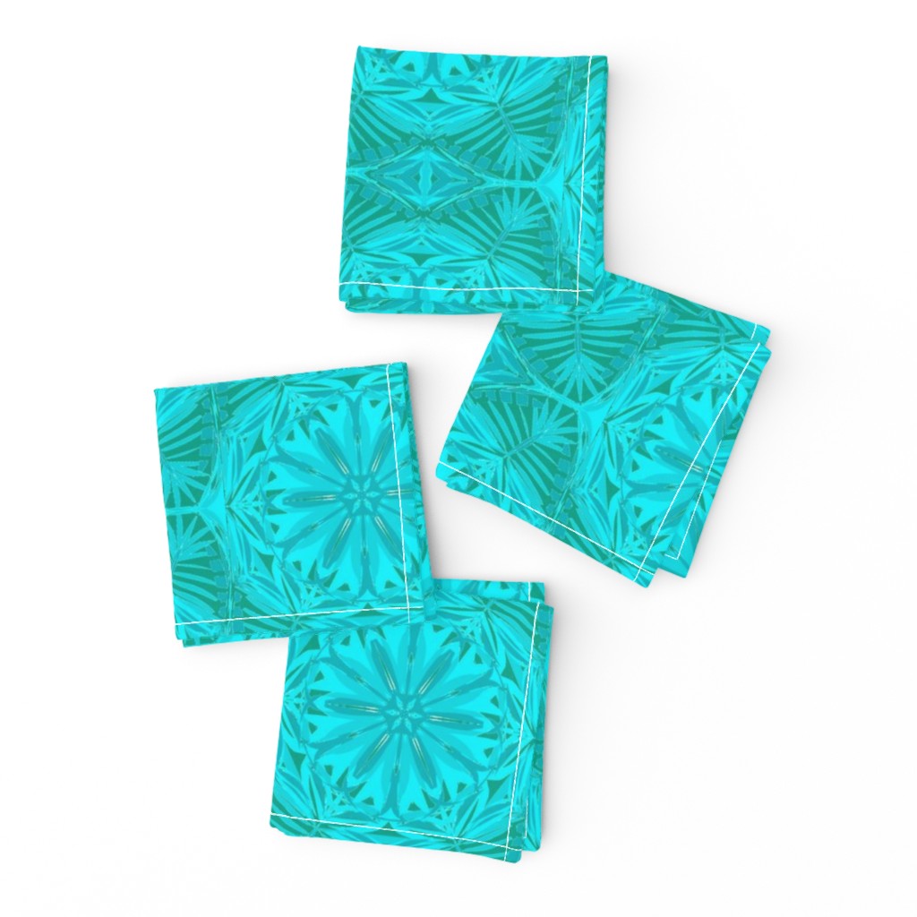 Pearly Aqua Lace on Turquoise - Extra Large Scale