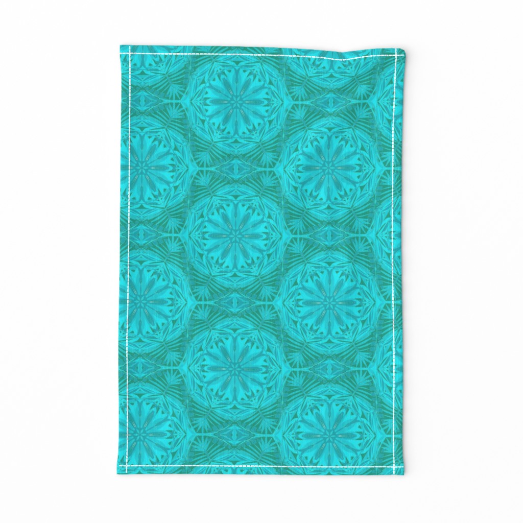 Pearly Aqua Lace on Turquoise - Extra Large Scale