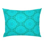 Pearly Aqua Lace on Turquoise - Extra Large Scale