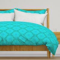 Pearly Aqua Lace on Turquoise - Extra Large Scale