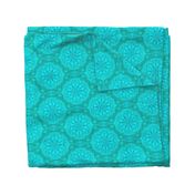 Pearly Aqua Lace on Turquoise - Extra Large Scale