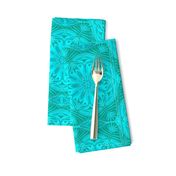 Pearly Aqua Lace on Turquoise - Extra Large Scale