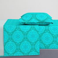 Pearly Aqua Lace on Turquoise - Extra Large Scale
