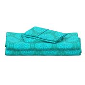 Pearly Aqua Lace on Turquoise - Extra Large Scale