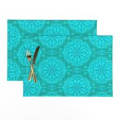 Pearly Aqua Lace on Turquoise - Extra Large Scale