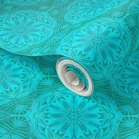 Pearly Aqua Lace on Turquoise - Extra Large Scale