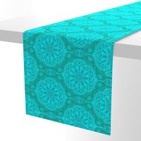 Pearly Aqua Lace on Turquoise - Extra Large Scale