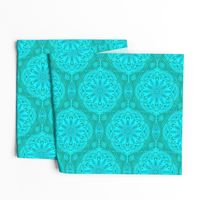 Pearly Aqua Lace on Turquoise - Extra Large Scale