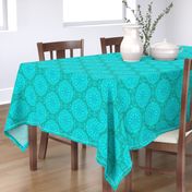 Pearly Aqua Lace on Turquoise - Extra Large Scale