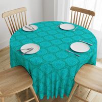 Pearly Aqua Lace on Turquoise - Extra Large Scale