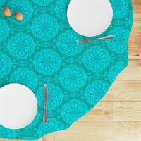 Pearly Aqua Lace on Turquoise - Extra Large Scale