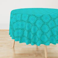 Pearly Aqua Lace on Turquoise - Extra Large Scale