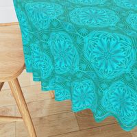 Pearly Aqua Lace on Turquoise - Extra Large Scale