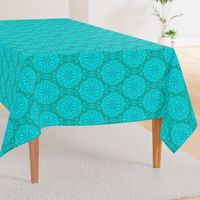 Pearly Aqua Lace on Turquoise - Extra Large Scale