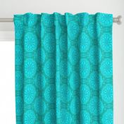 Pearly Aqua Lace on Turquoise - Extra Large Scale