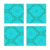 Pearly Aqua Lace on Turquoise - Extra Large Scale