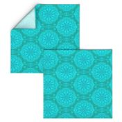 Pearly Aqua Lace on Turquoise - Extra Large Scale