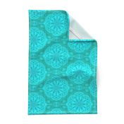 Pearly Aqua Lace on Turquoise - Extra Large Scale