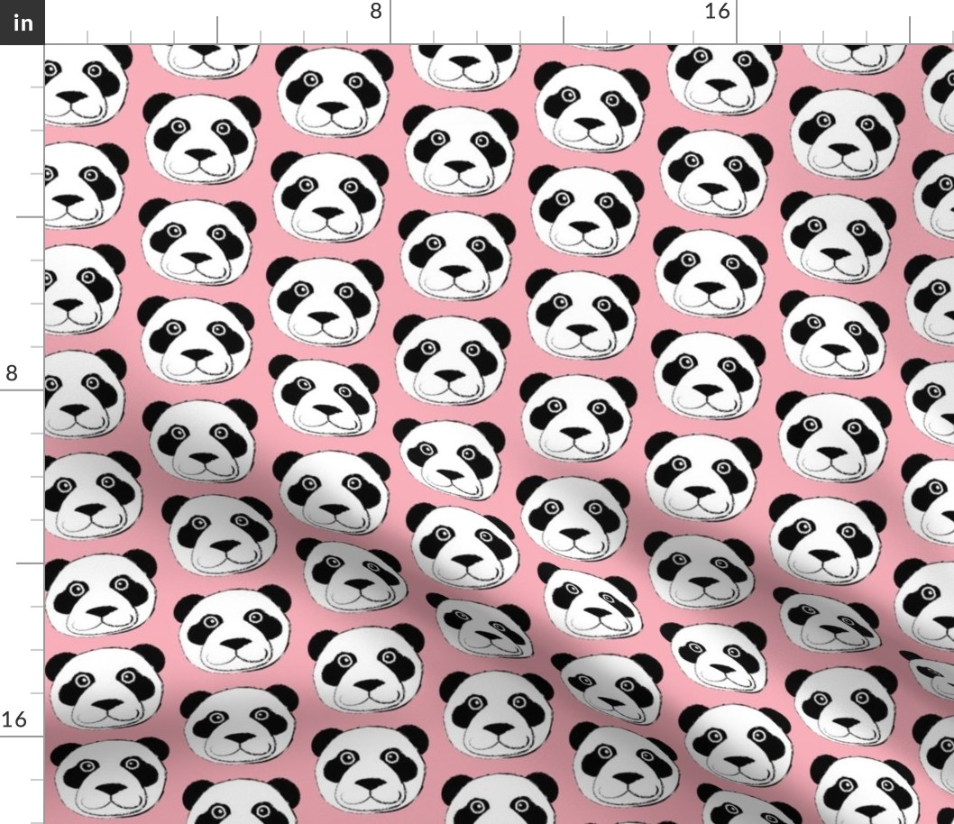 panda bear face on pink