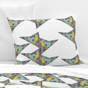 Dodo Bird Design on Gray Triangular Background