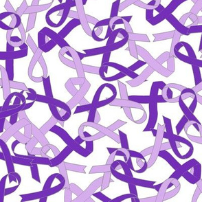 Purple Ribbons for Cancer Awareness