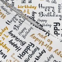 Happy Birthday Typography in Black and Gold Tones © Jennifer Garrett