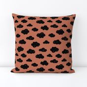 Back and copper brown autumn clouds black and white night abstract geometric gender neutrals prints for kids