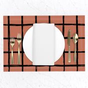 Abstract geometric black and copper autumn checkered stripe trend pattern grid