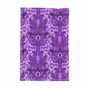 Monochrome Violet Damask