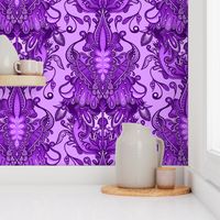 Monochrome Violet Damask