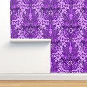 Monochrome Violet Damask