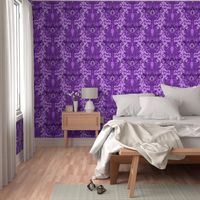 Monochrome Violet Damask