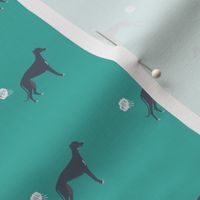 greyhound funny fart dog breed fabric teal