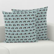 hampshire pig simple farm animal pigs fabric med blue