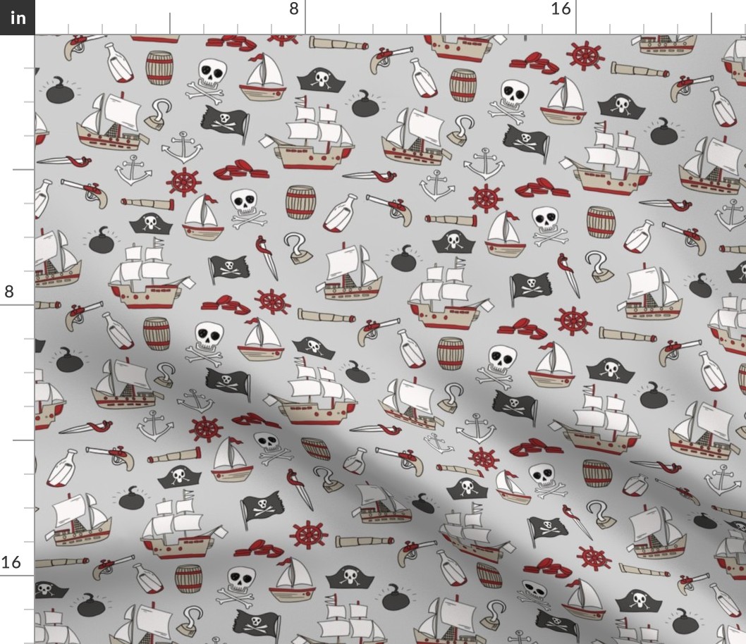 mixed pirates quilt cute coordinate nursery pirate theme grey