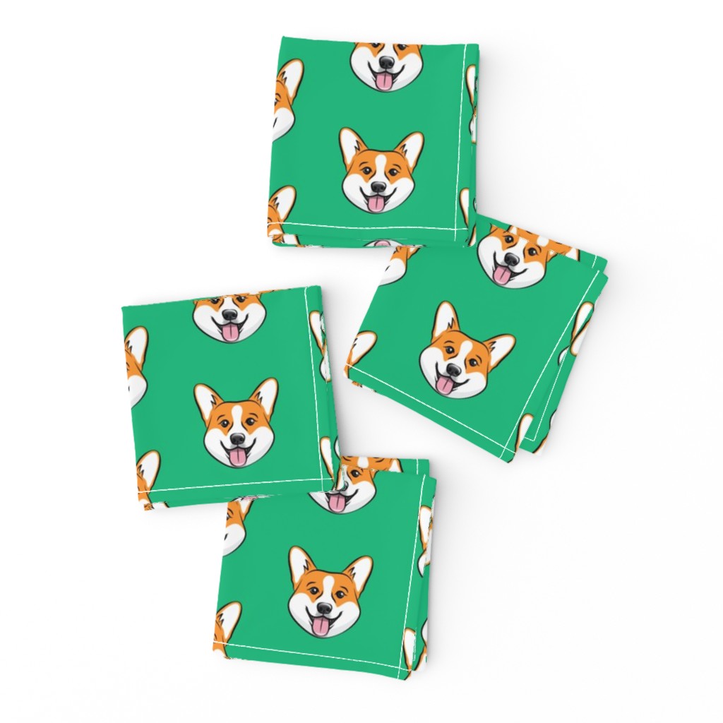 Corgi on green