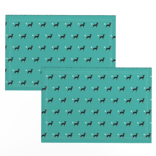 miniature pinscher funny dog fart dog breed fabric teal