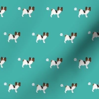 papillon funny dog fart dog breed fabric teal