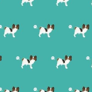 papillon funny dog fart dog breed fabric teal