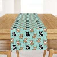 Boston Terrier brown and black on mint