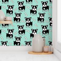 Boston Terrier black on mint