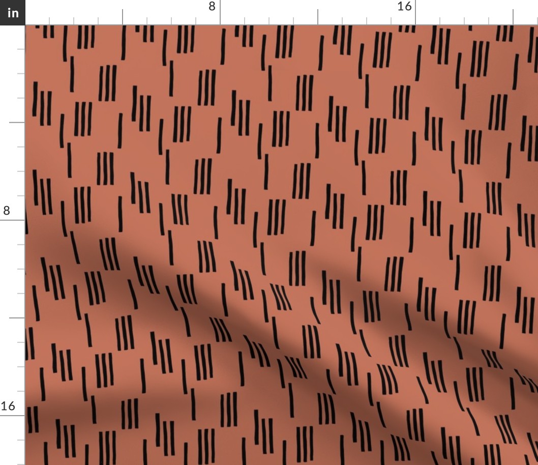 Basic stripes and strokes monochrome circus theme black and copper brown autumn  XS