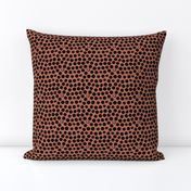 Abstract Scandinavian circles raw textured brush dots autumn copper brown SMALL