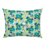 dreamy watercolor hellebore flowers turquoise lime